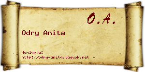 Odry Anita névjegykártya